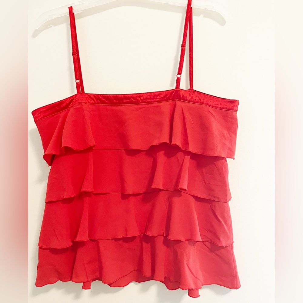 Orange Ruffled Women's Top